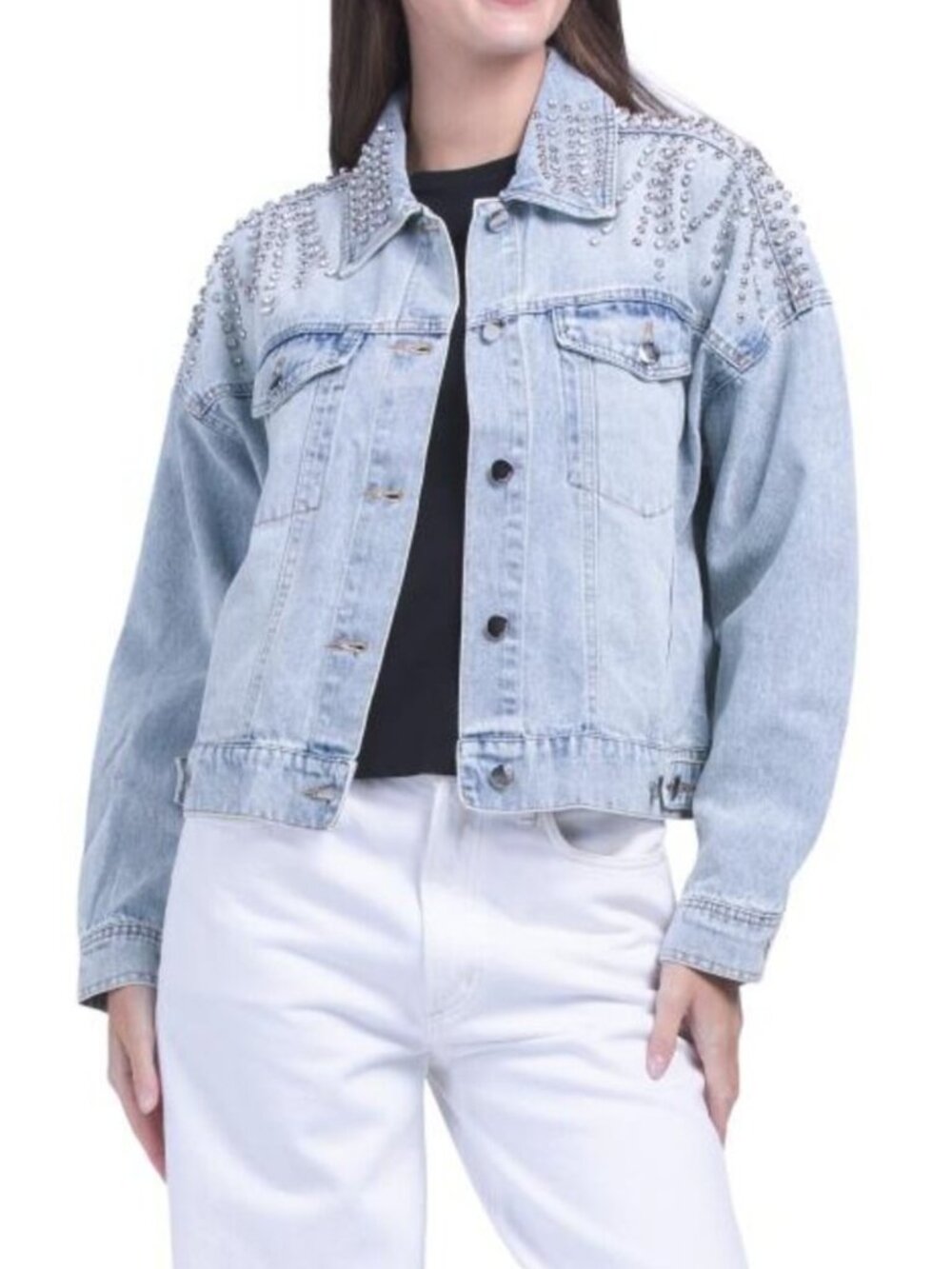 VIGOSS Bedazzled Denim Jacket